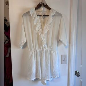 Lauren Conrad White Ruffle Romper beach coverup